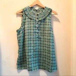 J.Crew Paisley Sleeveless Shirt Size 12